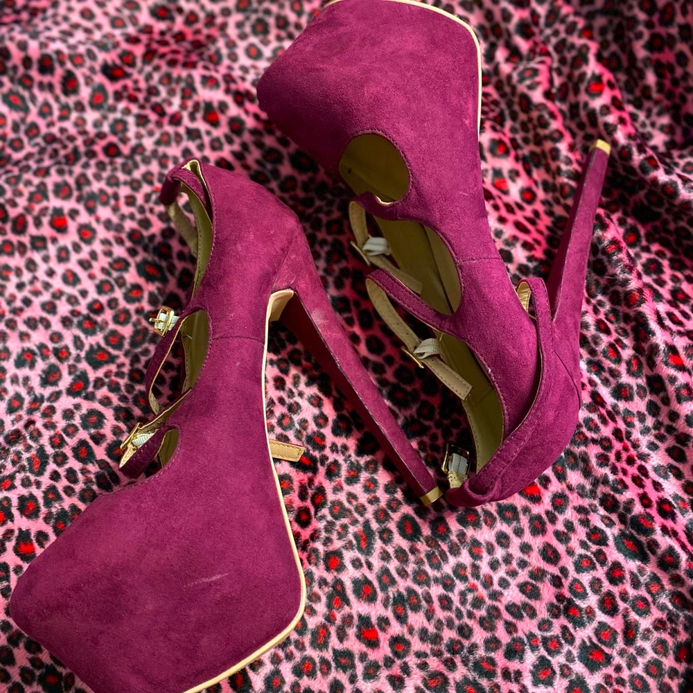 Just fab carola dark purple heels